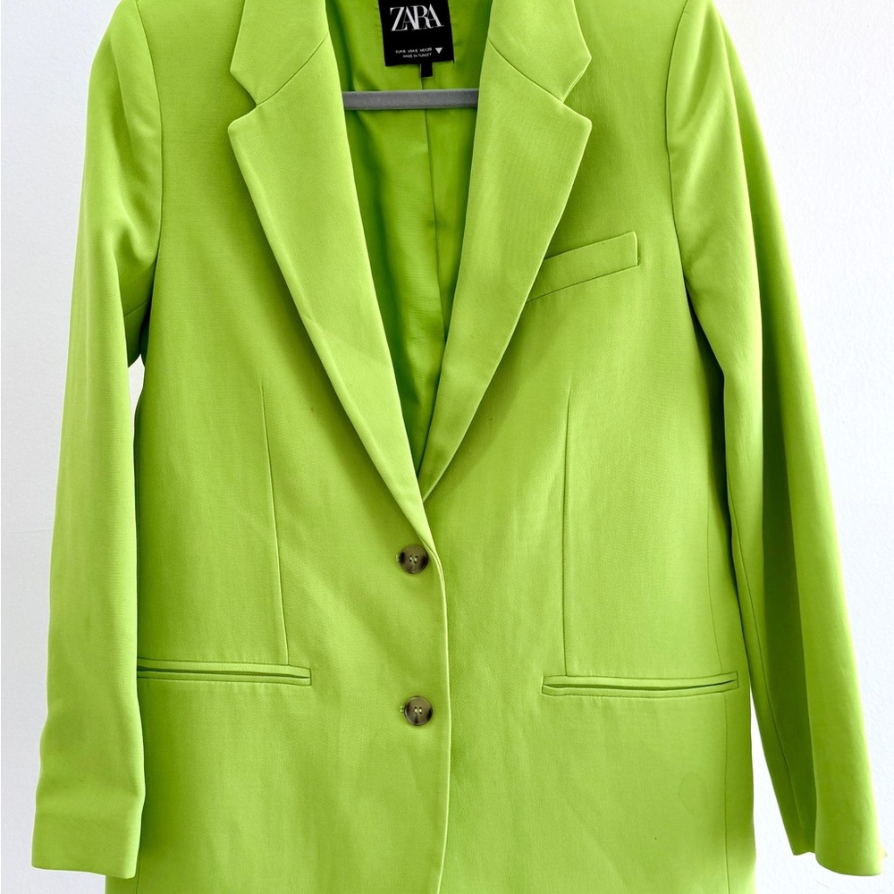 Zara Vibrant Lime Jacket/Blazer